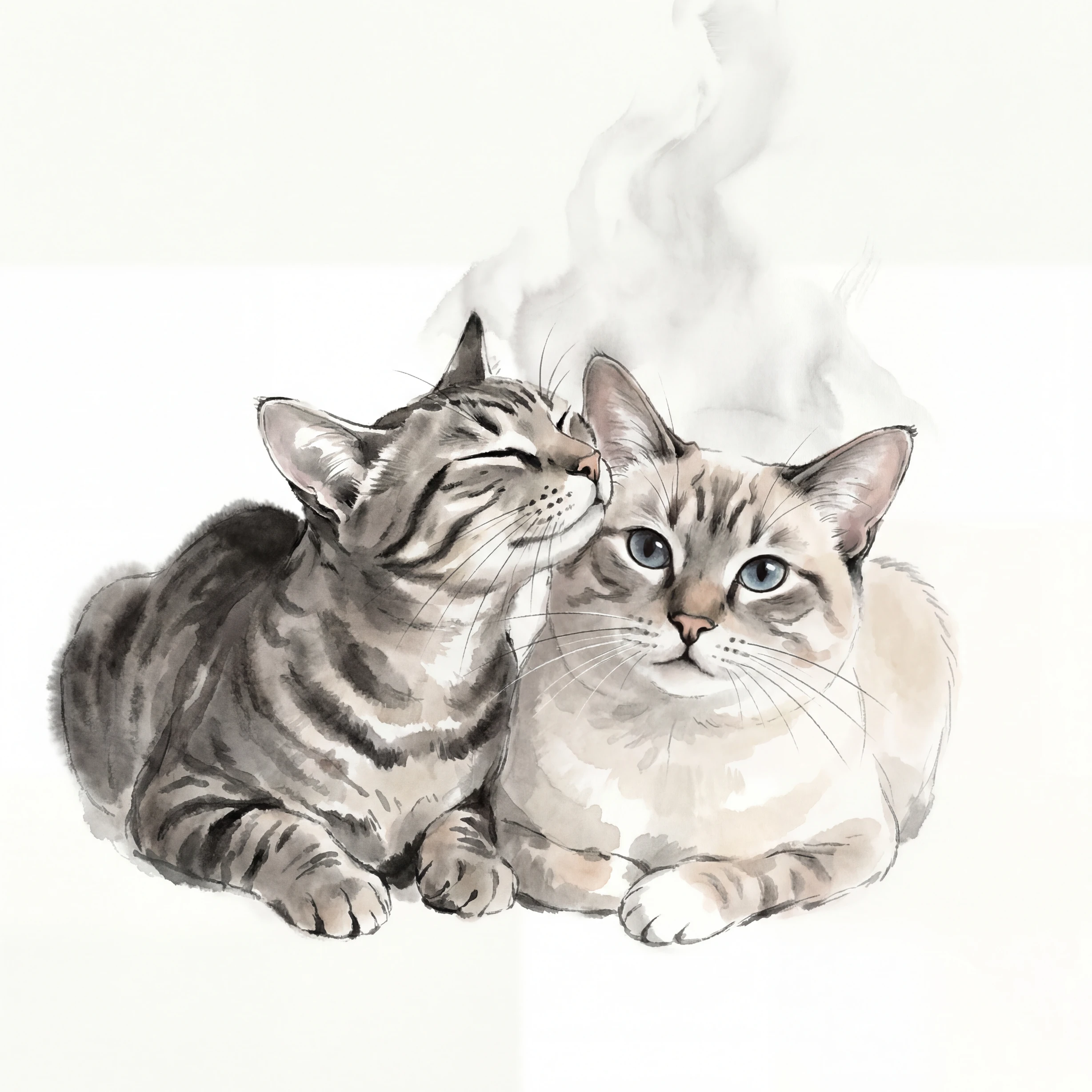 Ink Wash pet portrait example by Loyal Studio