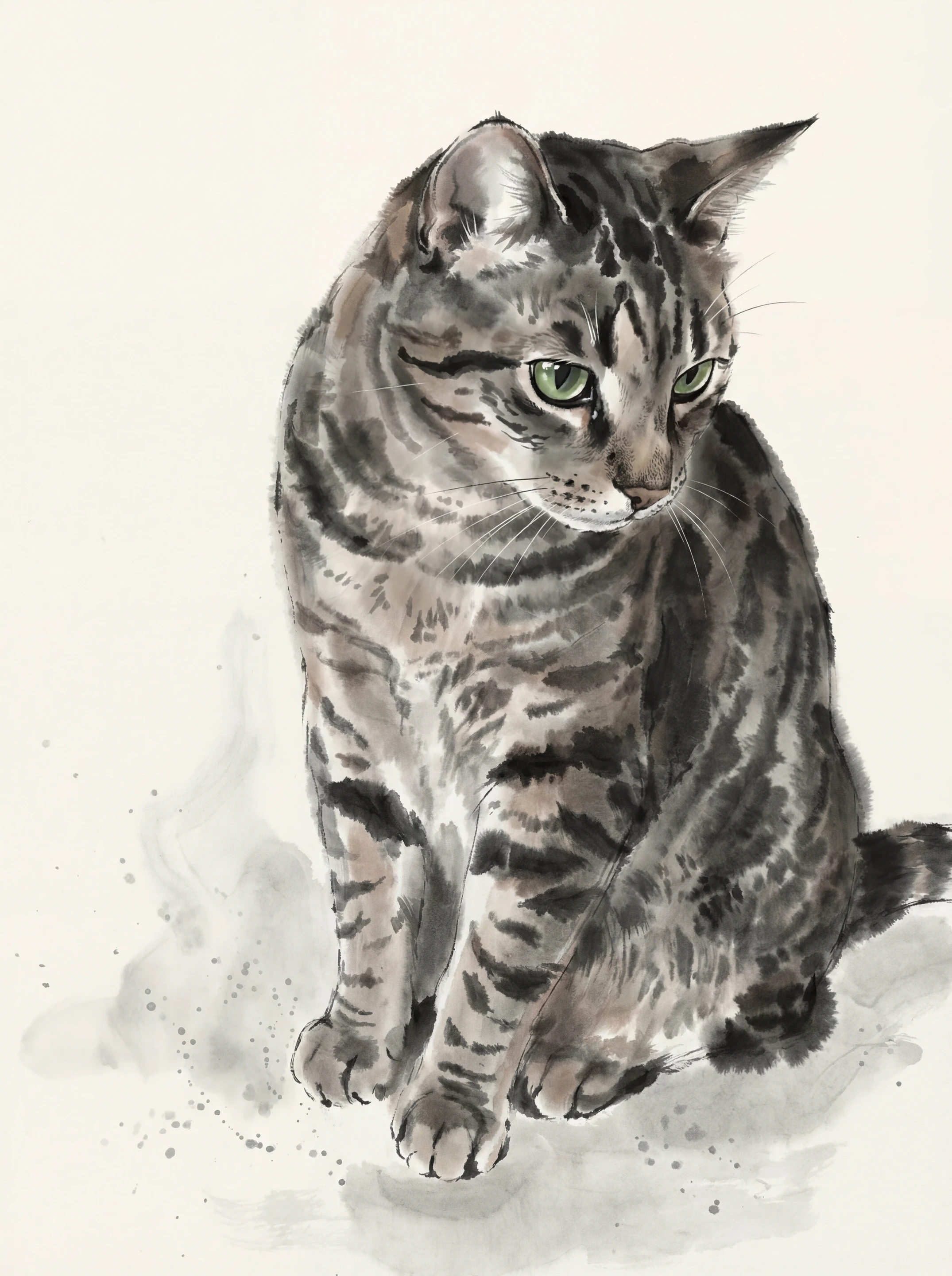 Ink Wash pet portrait example by Loyal Studio