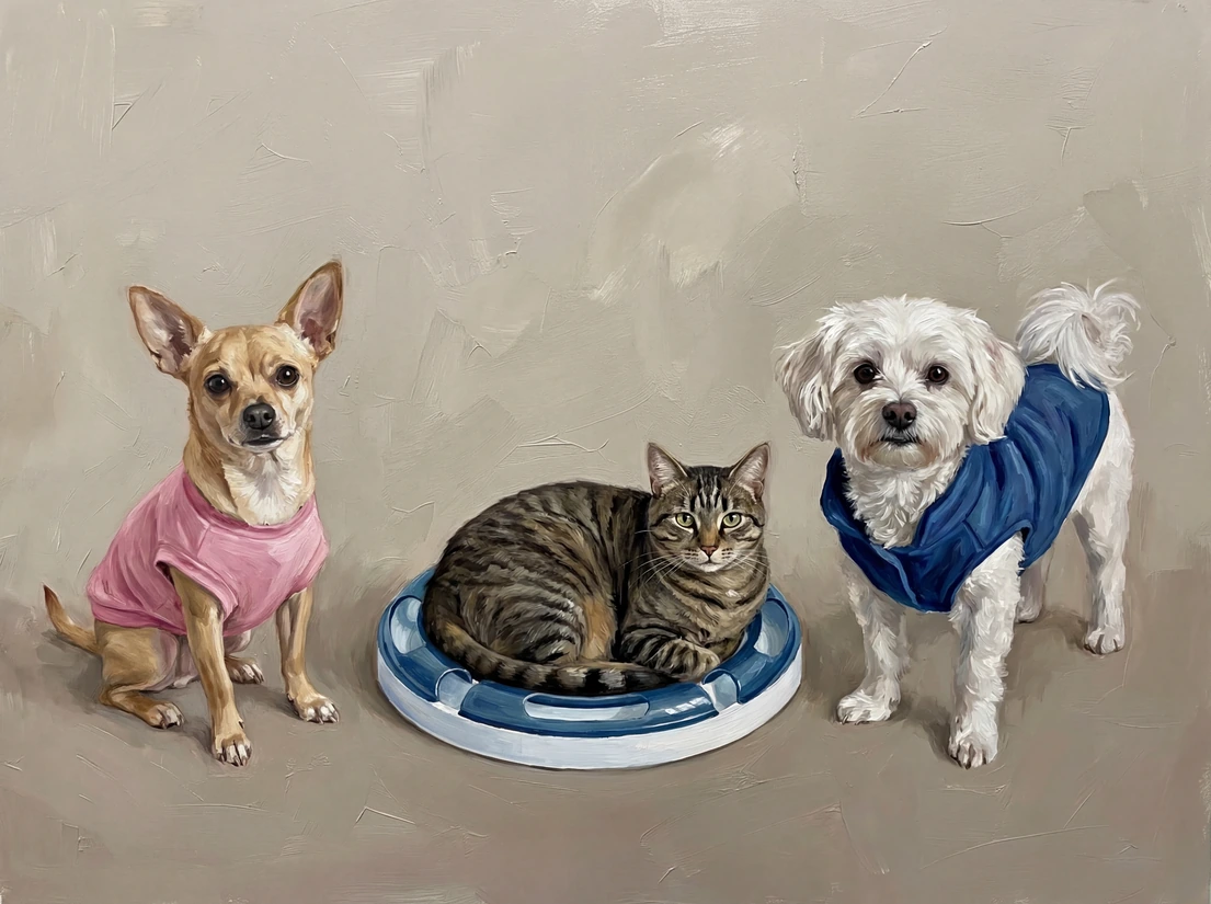 Oil Painting pet portrait example by Loyal Studio