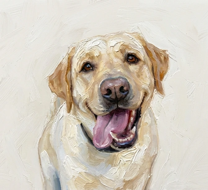 Oil Painting pet portrait example by Loyal Studio