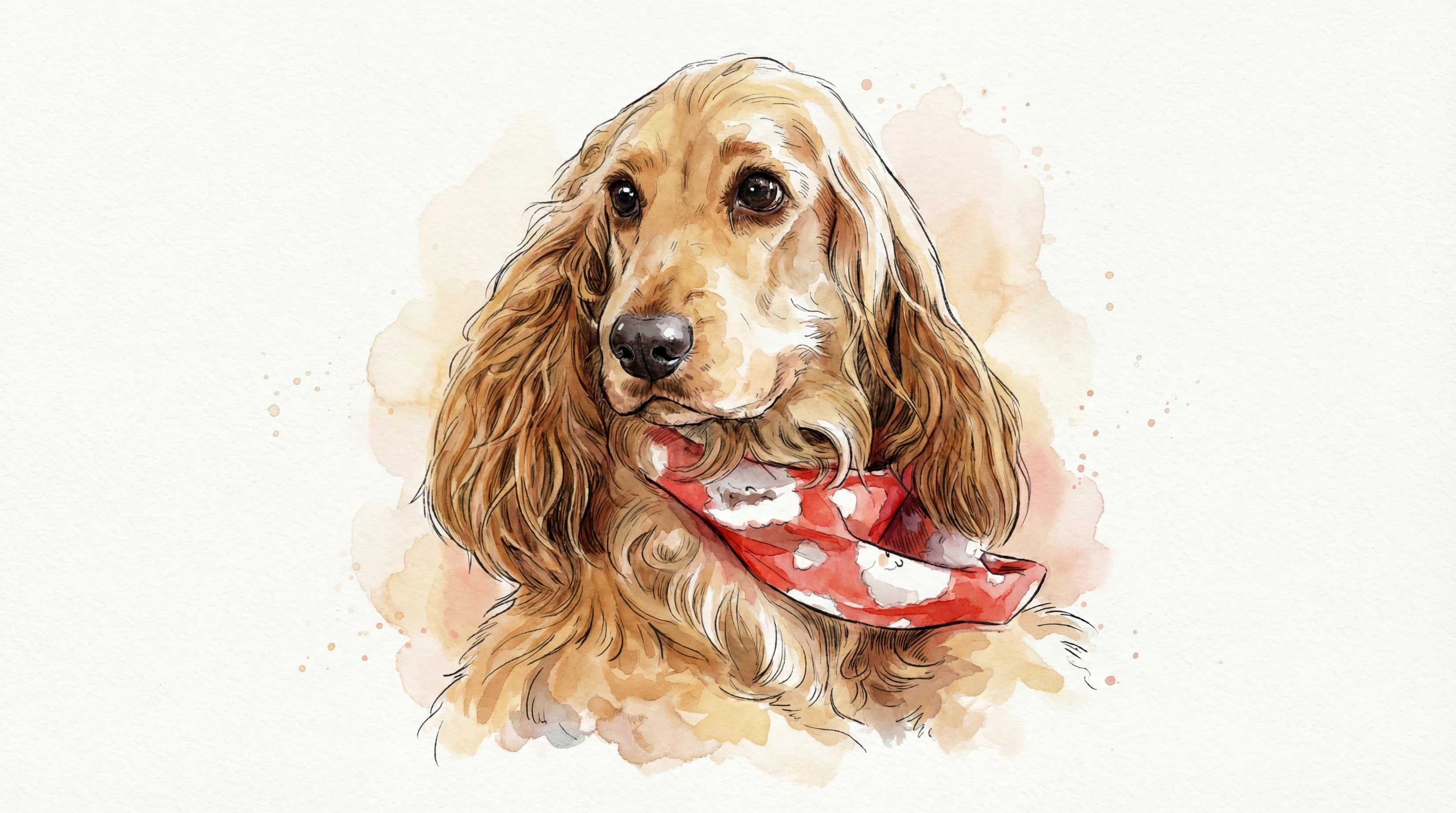 Watercolour pet portrait example by Loyal Studio